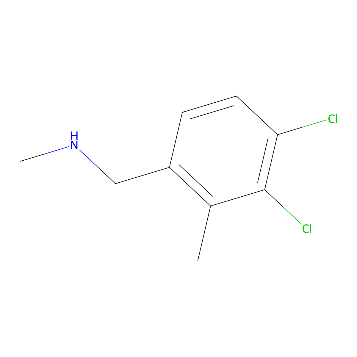 [(3,4-Dichloro-2-methylphenyl)methyl](methyl)amine molecular structure, CAS 2624139-33-7