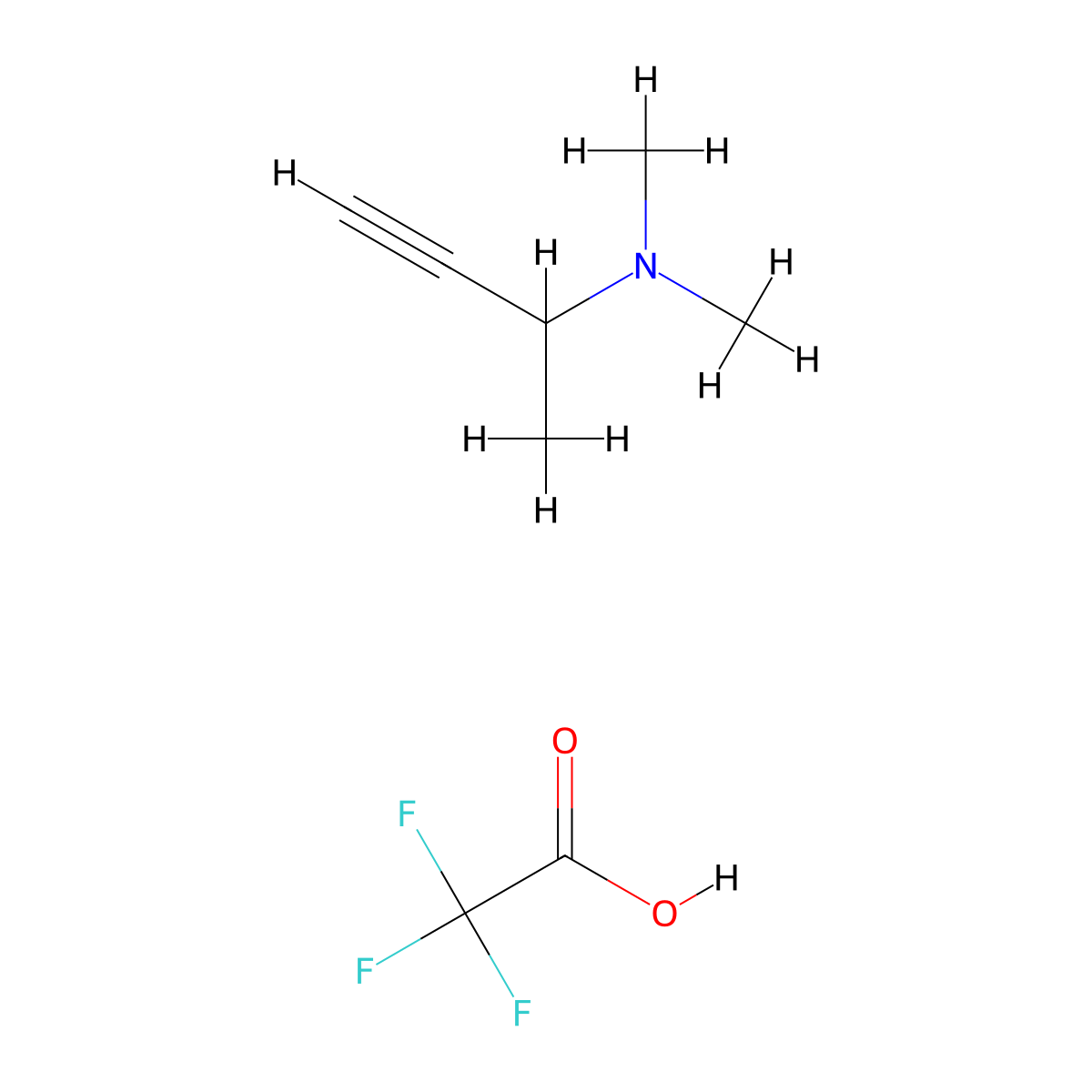 (But-3-yn-2-yl)dimethylamine; trifluoroacetic acid molecular structure, CAS 2624139-40-6