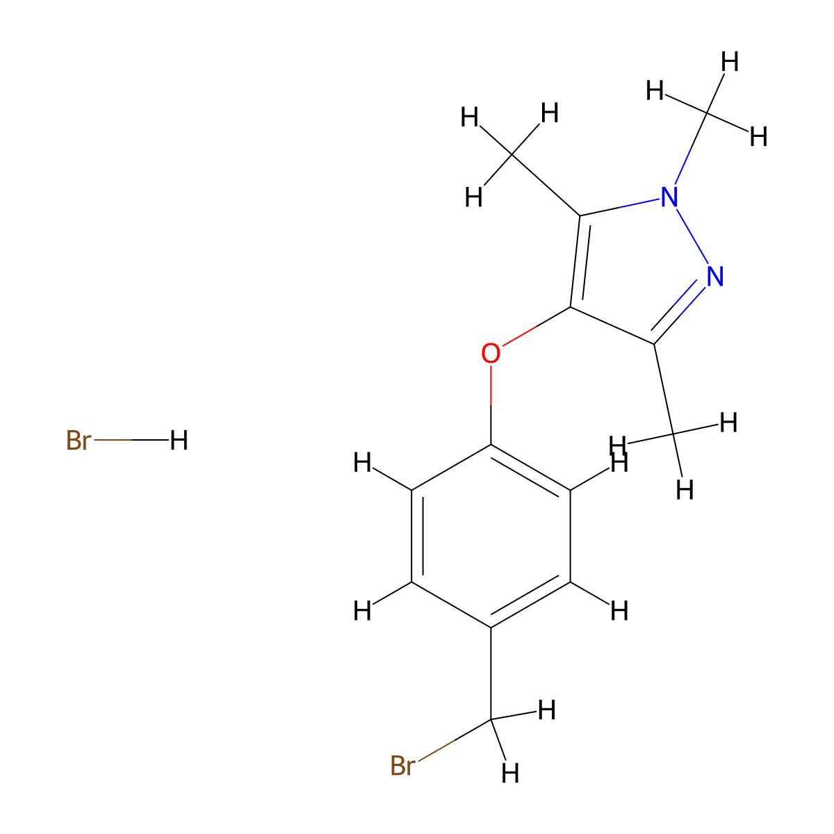 4-[4-(Bromomethyl)phenoxy]-1,3,5-trimethyl-1h-pyrazole hydrobromide molecular structure, CAS 2624139-45-1