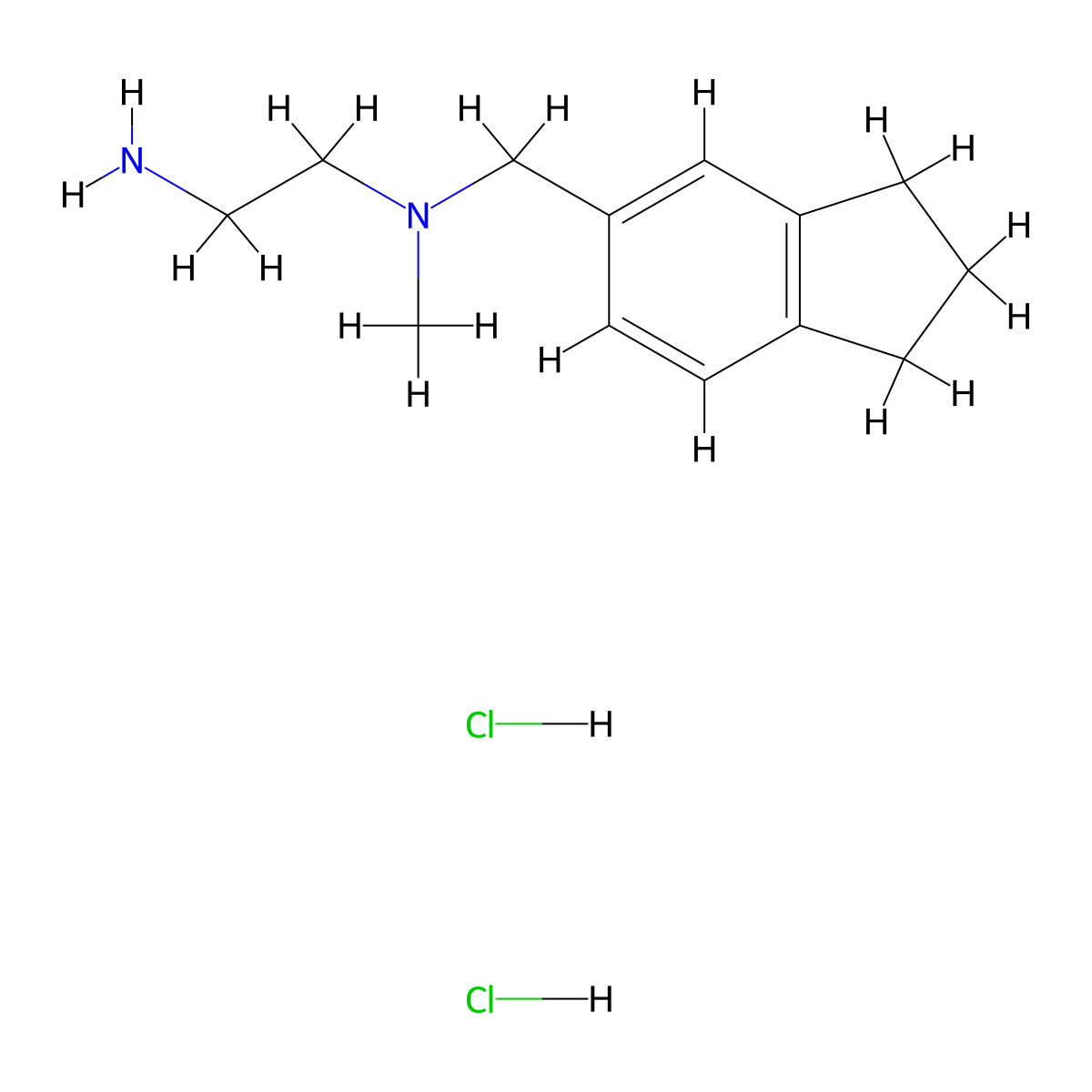 (2-aminoethyl)((2,3-dihydro-1H-inden-5-yl)methyl)methylamine dihydrochloride molecular structure, CAS 2624139-55-3