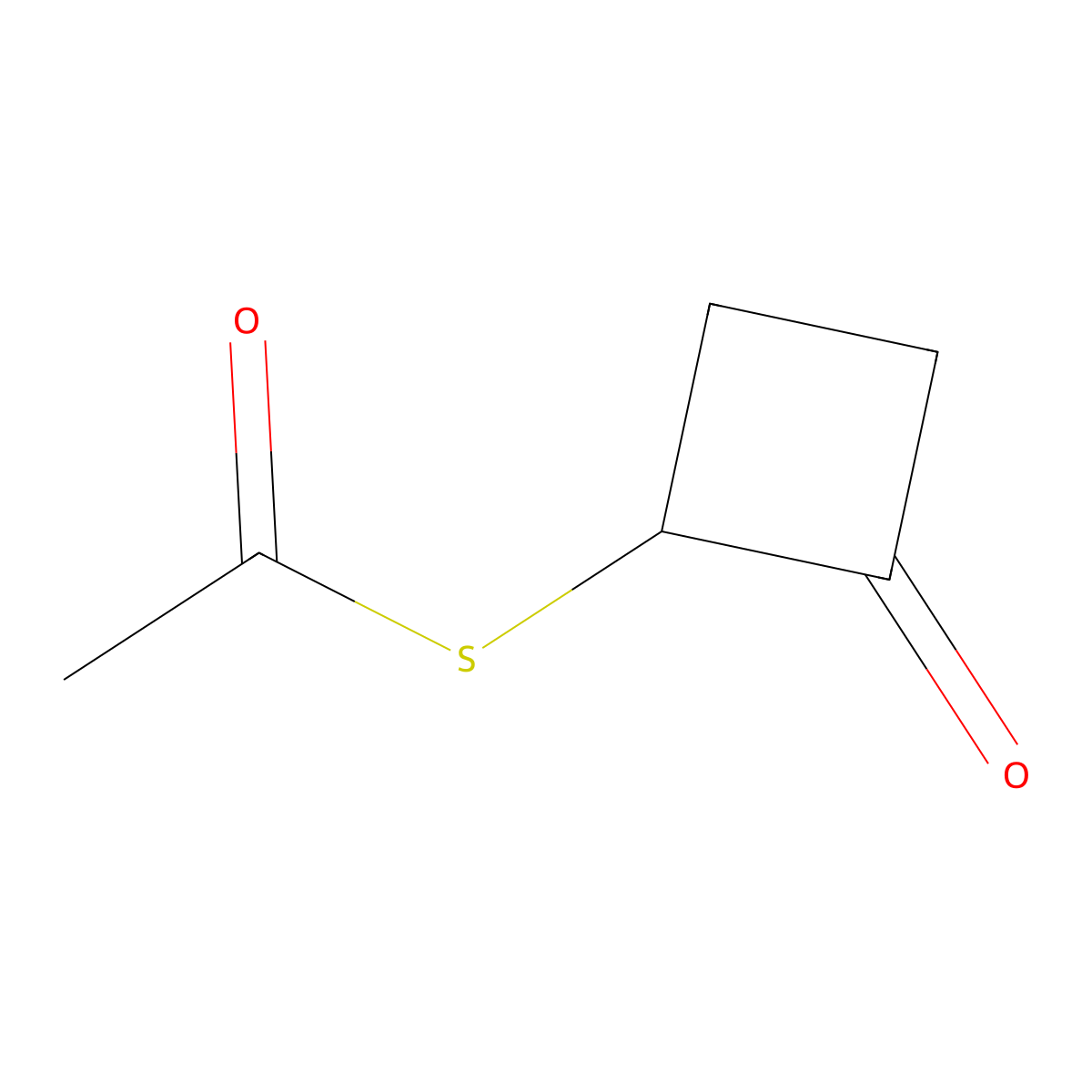 2-(Acetylsulfanyl)cyclobutan-1-one molecular structure, CAS 2624139-61-1