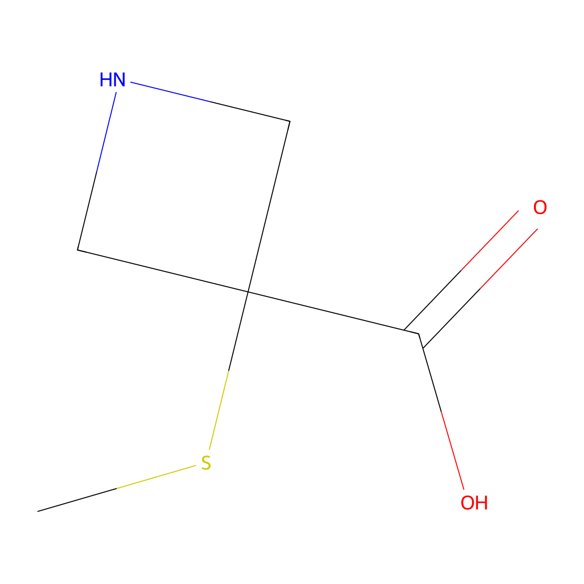 3-(Methylsulfanyl)azetidine-3-carboxylic acid molecular structure, CAS 2624139-75-7