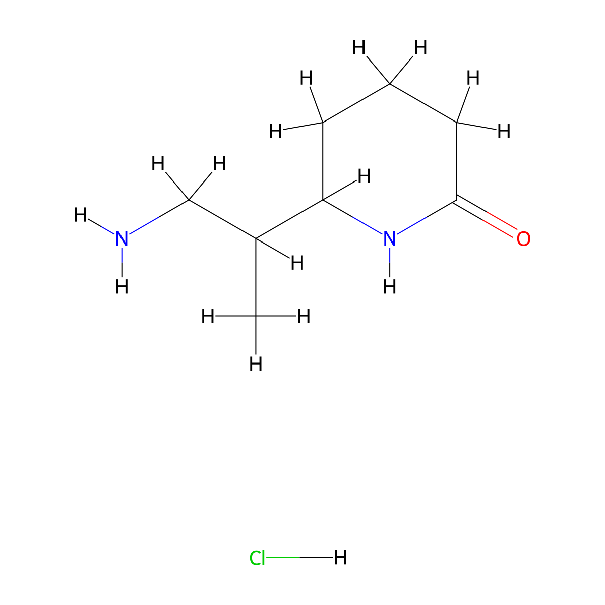 6-(1-Aminopropan-2-yl)piperidin-2-one hydrochloride molecular structure, CAS 2624140-16-3
