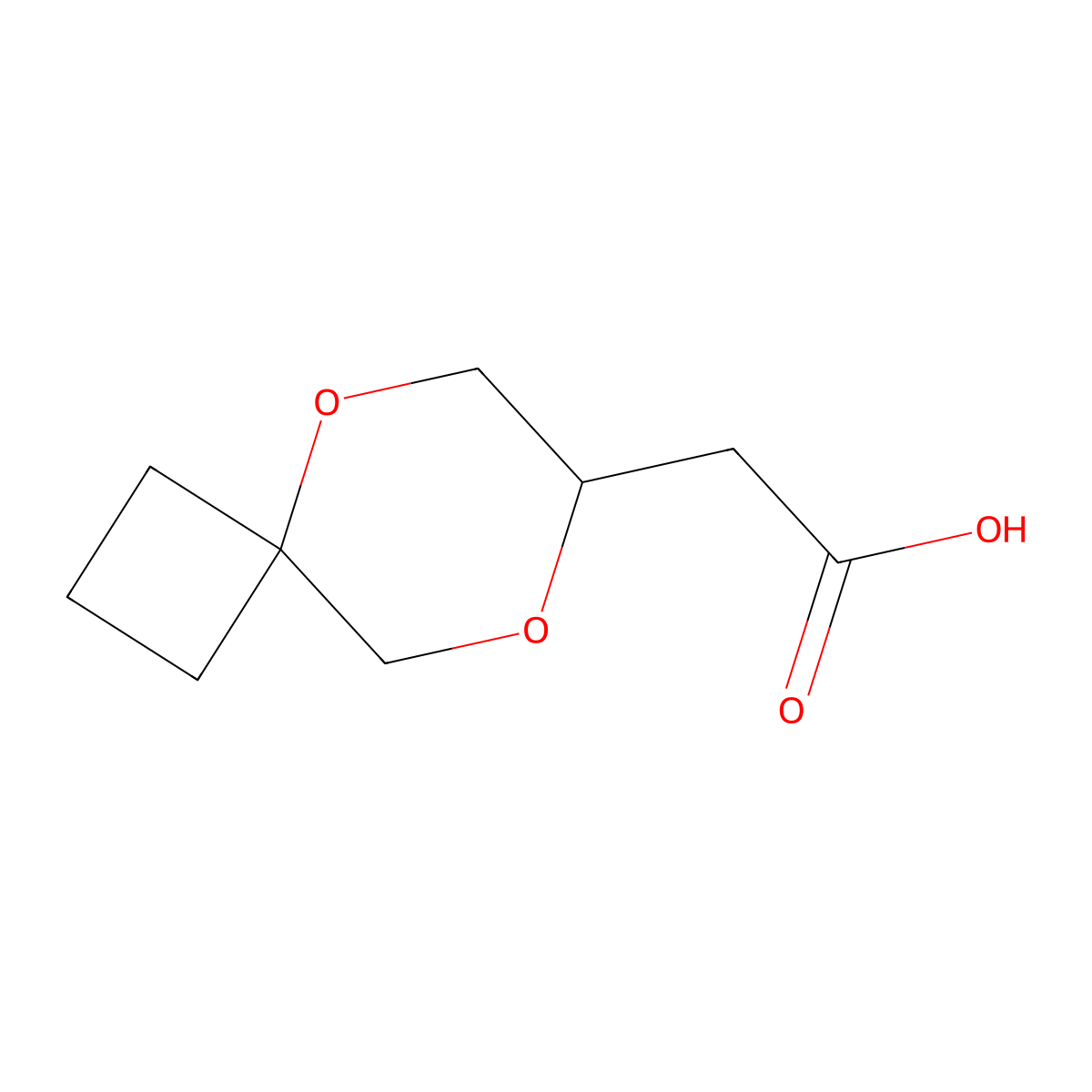 2-{5,8-Dioxaspiro[3.5]nonan-7-yl}acetic acid molecular structure, CAS 2624140-21-0