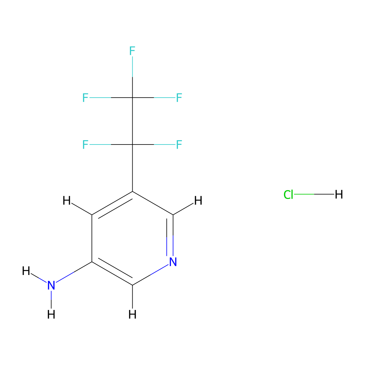 5-(1,1,2,2,2-Pentafluoroethyl)pyridin-3-amine hydrochloride molecular structure, CAS 2624140-25-4