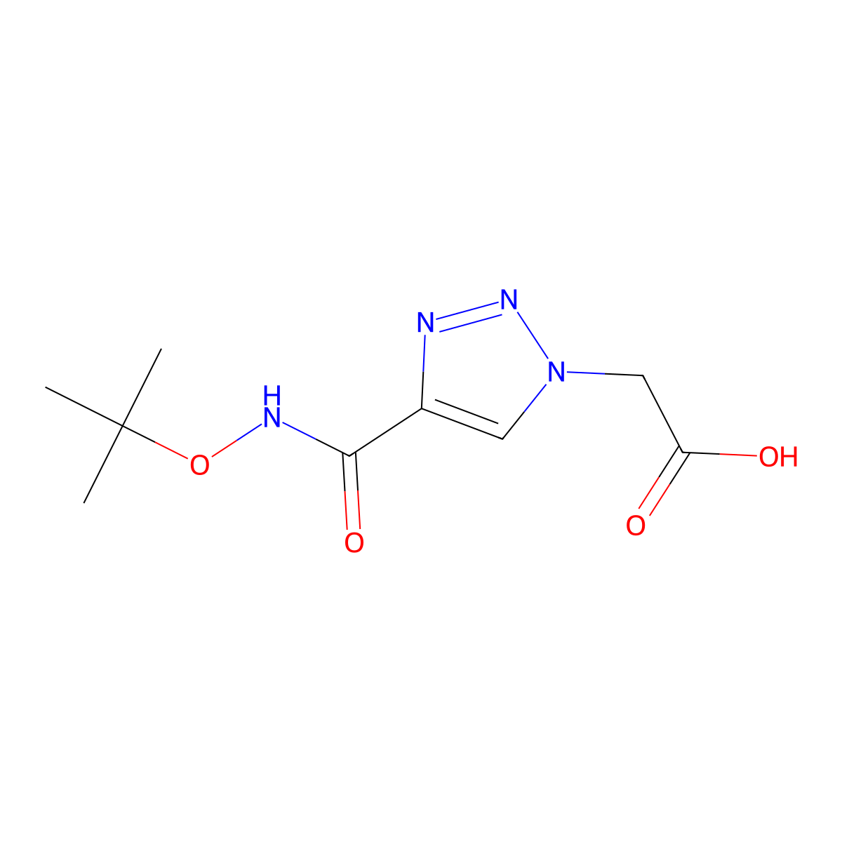 2-{4-[(tert-butoxy)carbamoyl]-1H-1,2,3-triazol-1-yl}acetic acid molecular structure, CAS 2624140-27-6