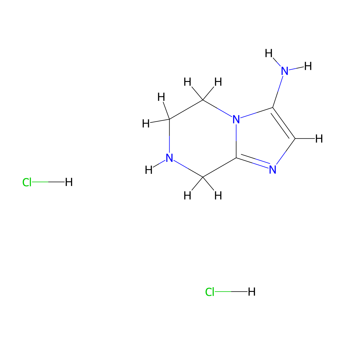 5H,6H,7H,8H-imidazo[1,2-a]pyrazin-3-amine dihydrochloride molecular structure, CAS 2624140-46-9