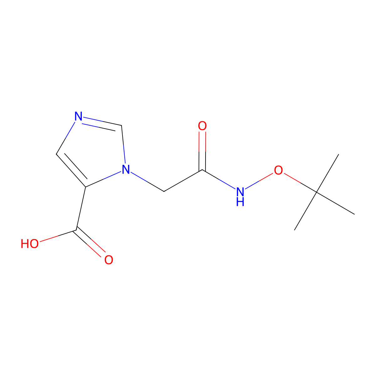 1-{[(tert-butoxy)carbamoyl]methyl}-1H-imidazole-5-carboxylic acid molecular structure, CAS 2624140-64-1