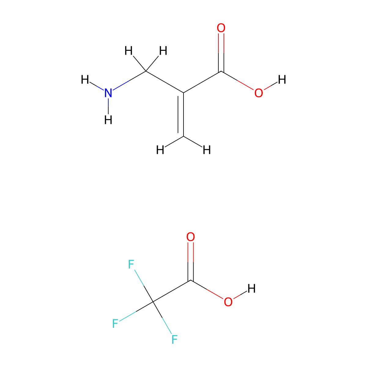 2-(Aminomethyl)prop-2-enoic acid, trifluoroacetic acid molecular structure, CAS 2624140-80-1