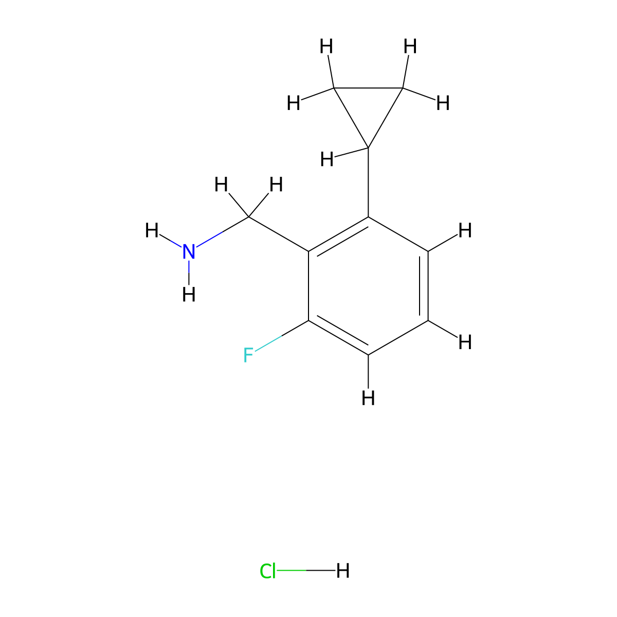 1-(2-Cyclopropyl-6-fluorophenyl)methanamine hydrochloride molecular structure, CAS 2624140-84-5