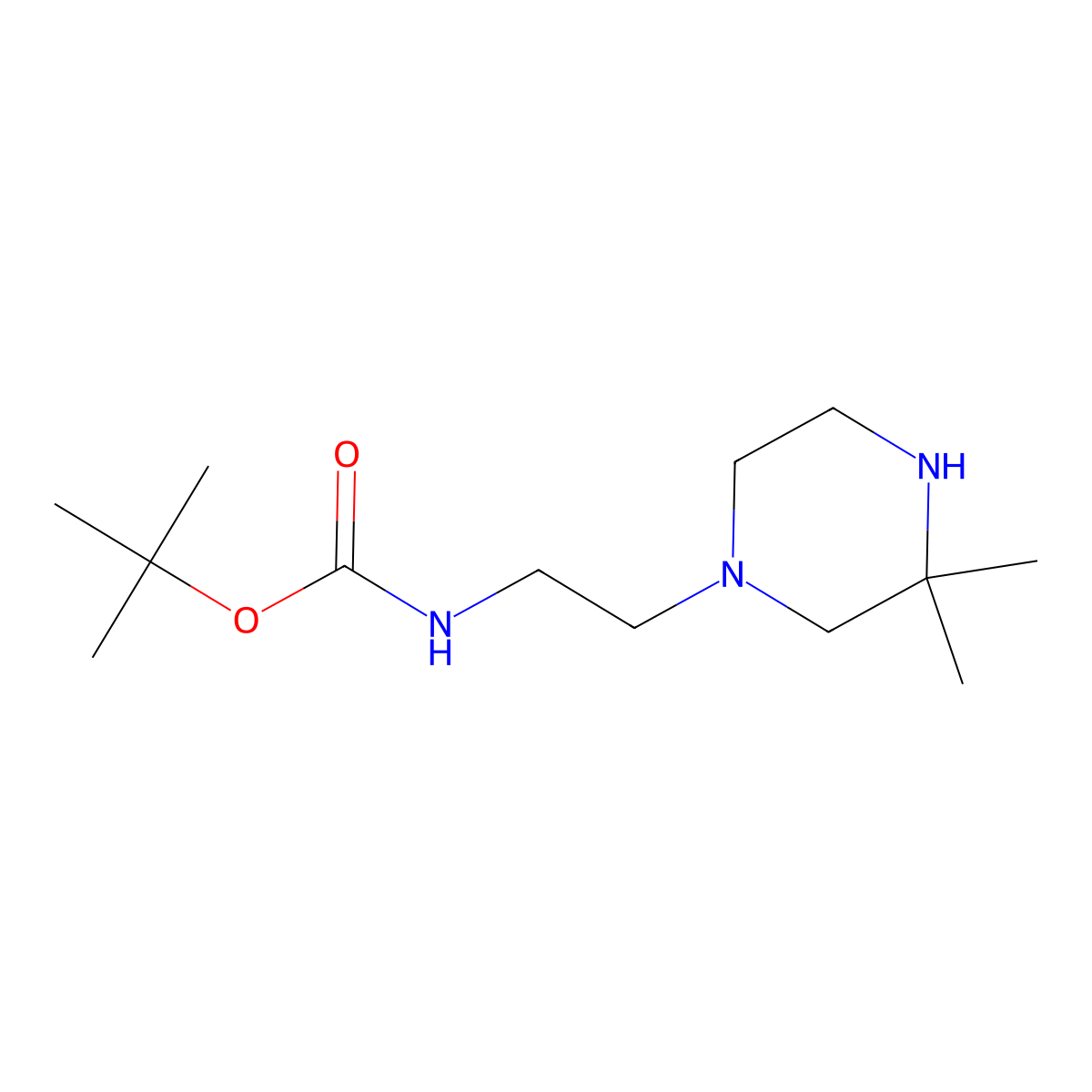 tert-butyl N-[2-(3,3-dimethylpiperazin-1-yl)ethyl]carbamate molecular structure, CAS 2624140-87-8