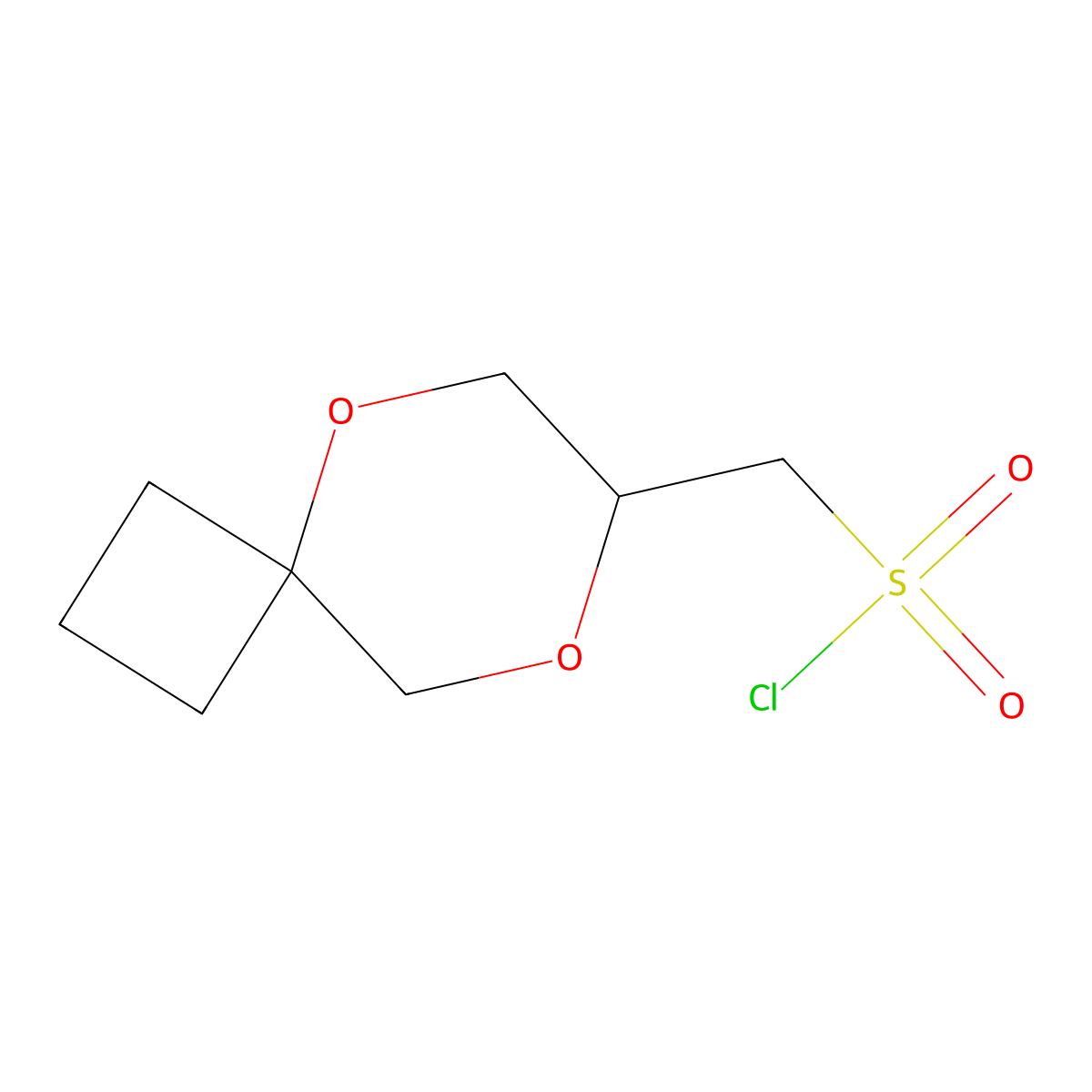 (5,8-Dioxaspiro(3.5)nonan-7-yl)methanesulfonyl chloride molecular structure, CAS 2624140-88-9
