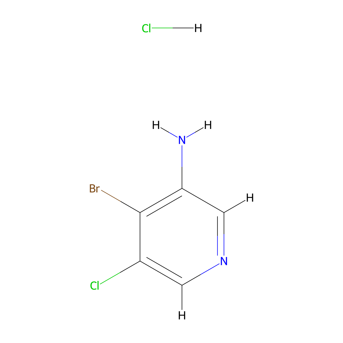 4-Bromo-5-chloropyridin-3-amine hydrochloride molecular structure, CAS 2624140-90-3