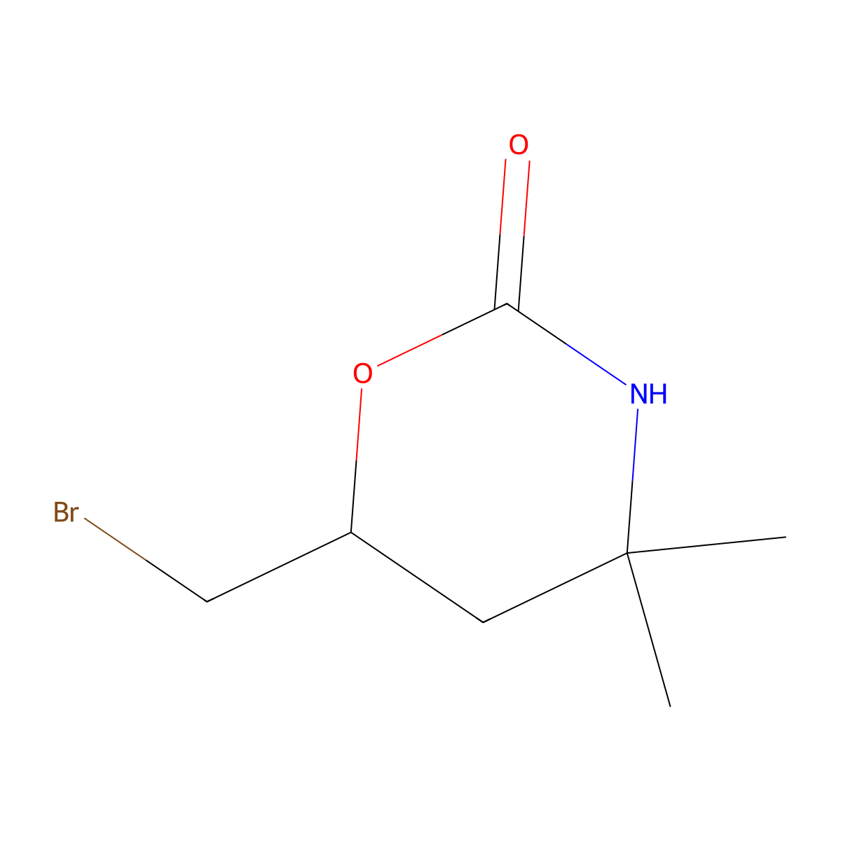 6-(Bromomethyl)-4,4-dimethyl-1,3-oxazinan-2-one molecular structure, CAS 2624140-93-6