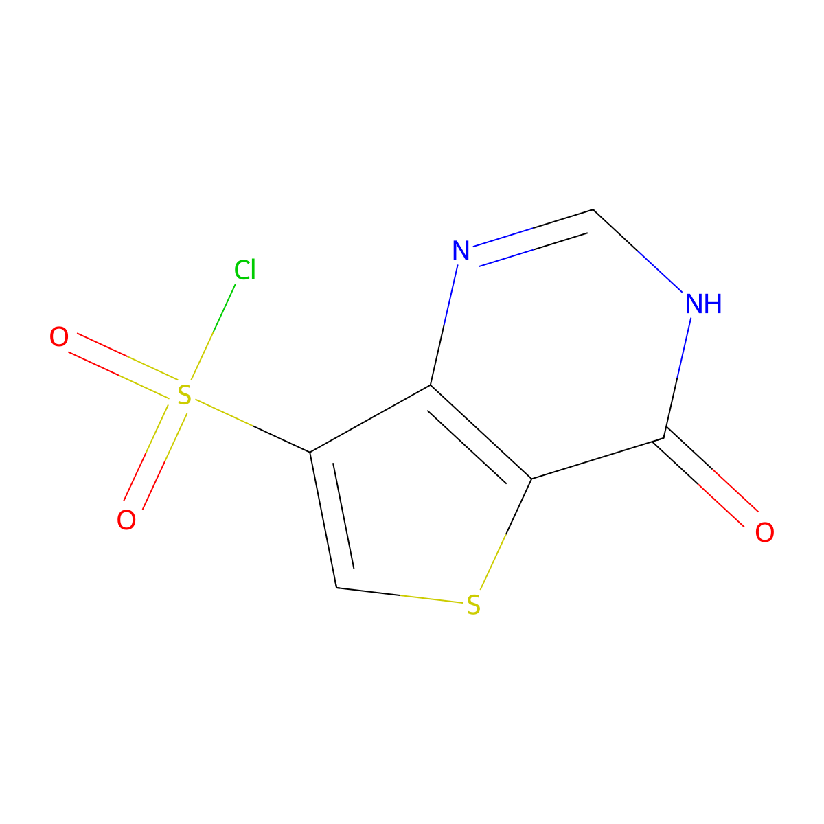 4-Hydroxythieno[3,2-d]pyrimidine-7-sulfonyl chloride molecular structure, CAS 2624141-11-1