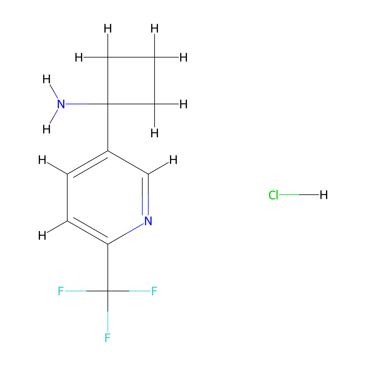 1-[6-(Trifluoromethyl)pyridin-3-yl]cyclobutan-1-amine hydrochloride molecular structure, CAS 2624141-16-6