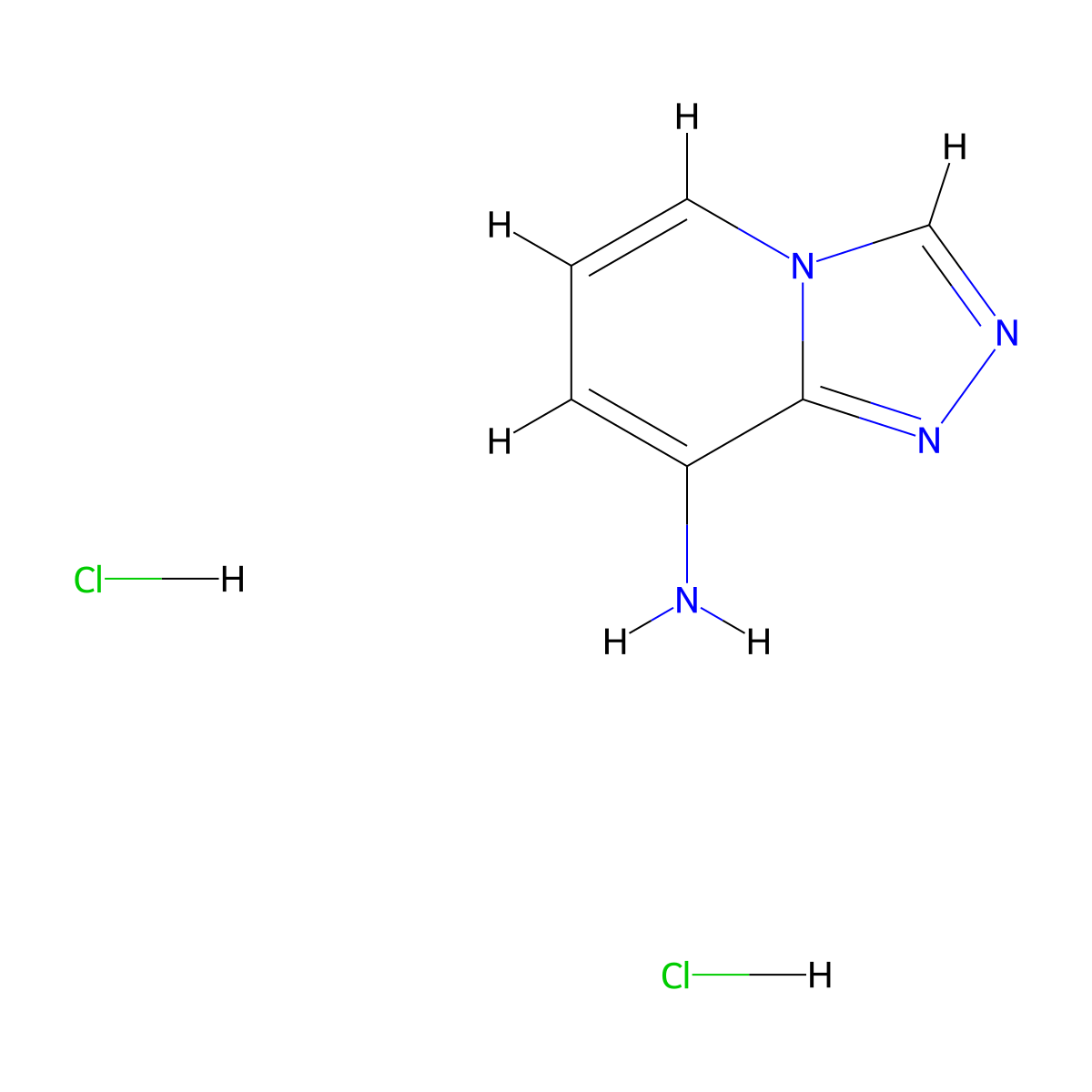 (1,2,4)Triazolo(4,3-a)pyridin-8-amine dihydrochloride molecular structure, CAS 2624141-19-9