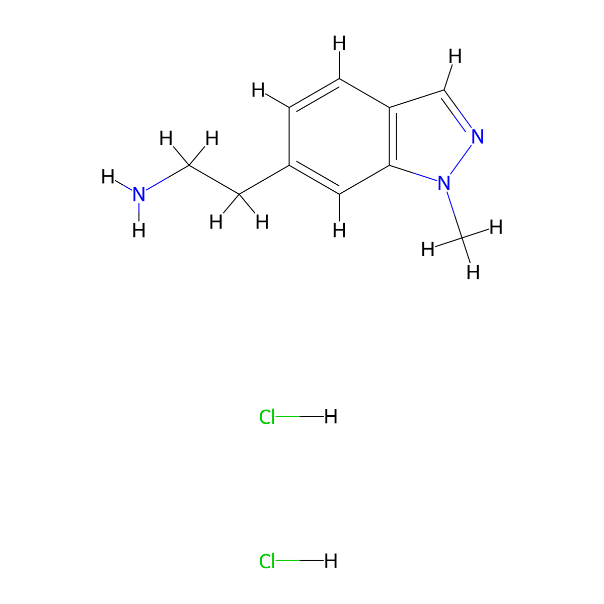 2-(1-methyl-1H-indazol-6-yl)ethan-1-amine dihydrochloride molecular structure, CAS 2624141-76-8