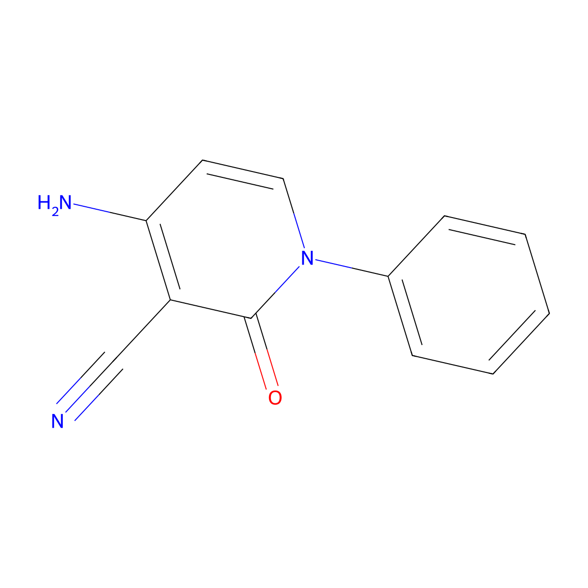 4-Amino-2-oxo-1-phenyl-1,2-dihydropyridine-3-carbonitrile molecular structure, CAS 2624141-80-4