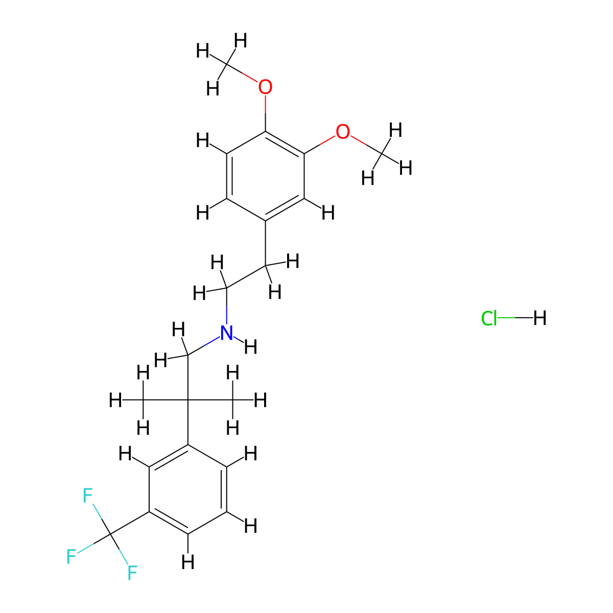 [2-(3,4-Dimethoxyphenyl)ethyl]({2-methyl-2-[3-(trifluoromethyl)phenyl]propyl})amine hydrochloride molecular structure, CAS 2624141-89-3