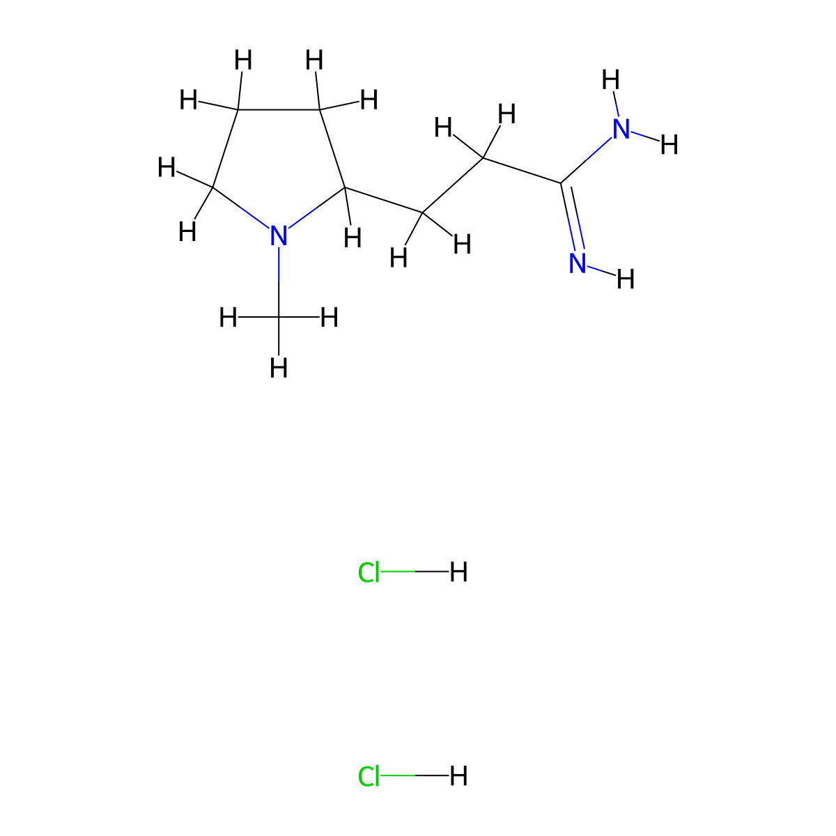 3-(1-Methylpyrrolidin-2-yl)propanimidamide dihydrochloride molecular structure, CAS 2624141-90-6