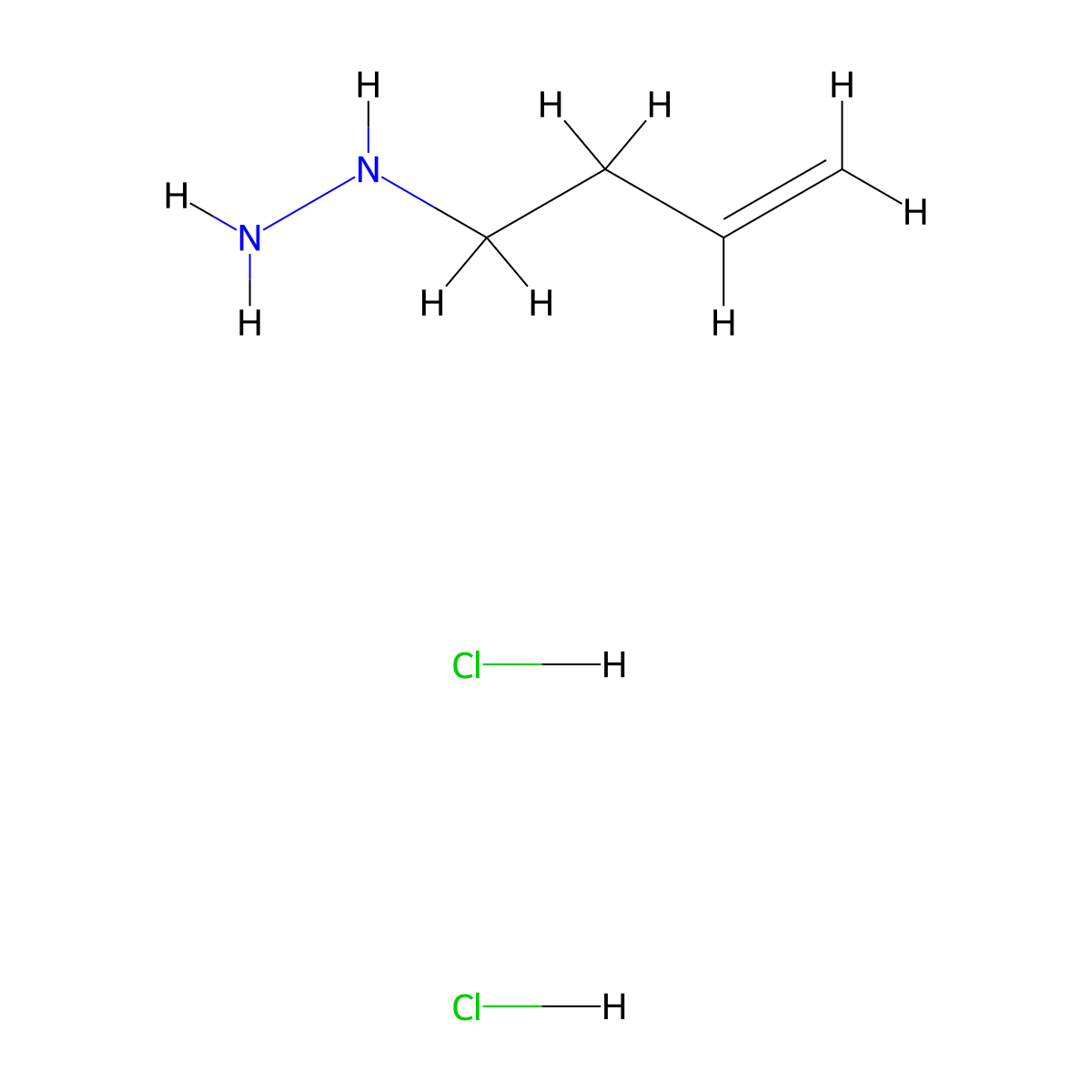 (But-3-en-1-yl)hydrazine dihydrochloride molecular structure, CAS 2624141-92-8