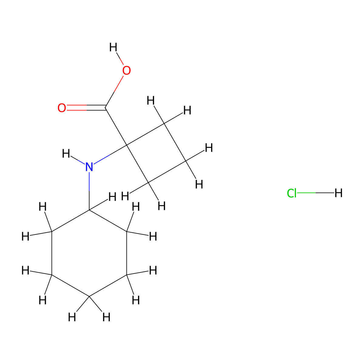 1-(Cyclohexylamino)cyclobutane-1-carboxylic acid hydrochloride molecular structure, CAS 2624141-96-2