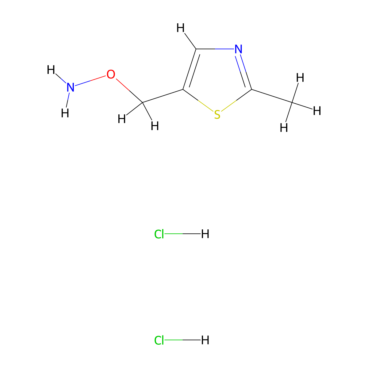 O-[(2-methyl-1,3-thiazol-5-yl)methyl]hydroxylamine dihydrochloride molecular structure, CAS 2624141-99-5