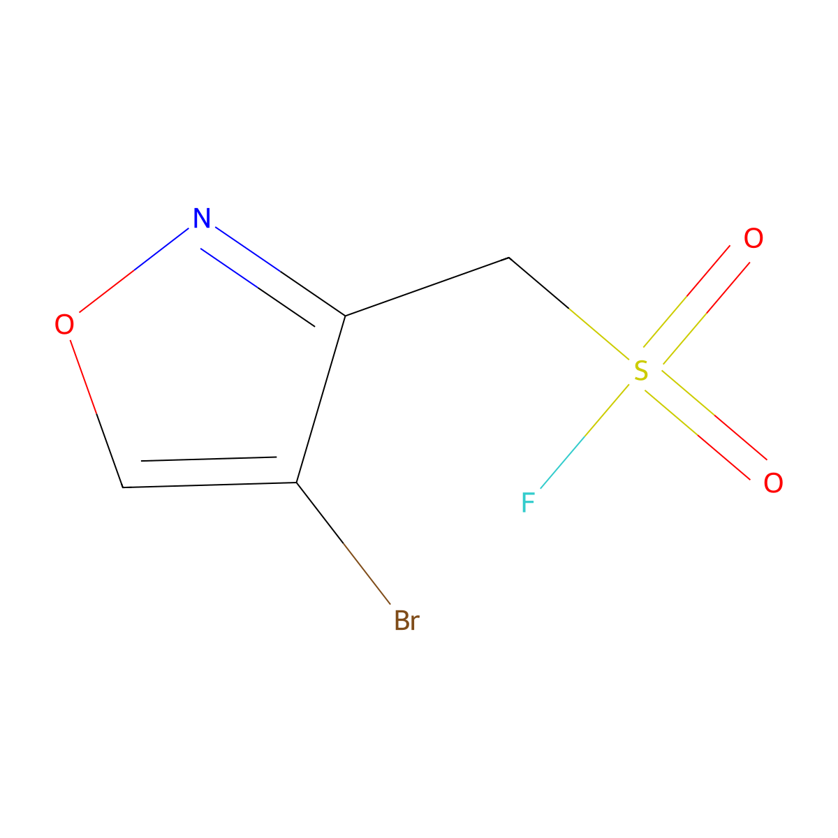 (4-Bromo-1,2-oxazol-3-yl)methanesulfonyl fluoride molecular structure, CAS 2624142-00-1