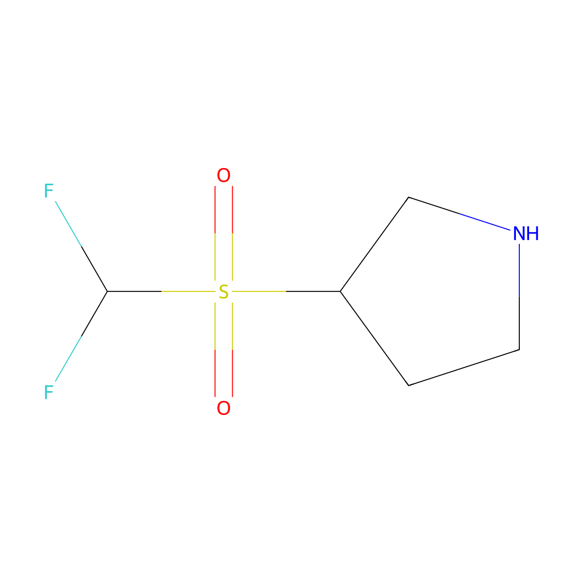 3-Difluoromethanesulfonylpyrrolidine molecular structure, CAS 2624142-02-3
