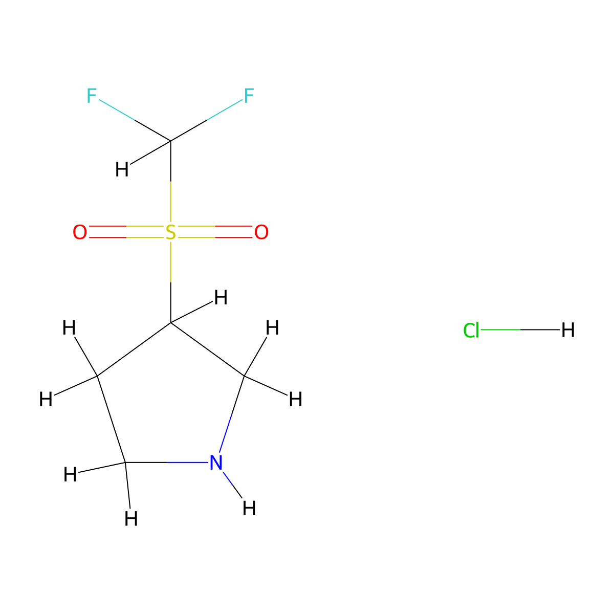3-Difluoromethanesulfonylpyrrolidine hydrochloride molecular structure, CAS 2624142-03-4