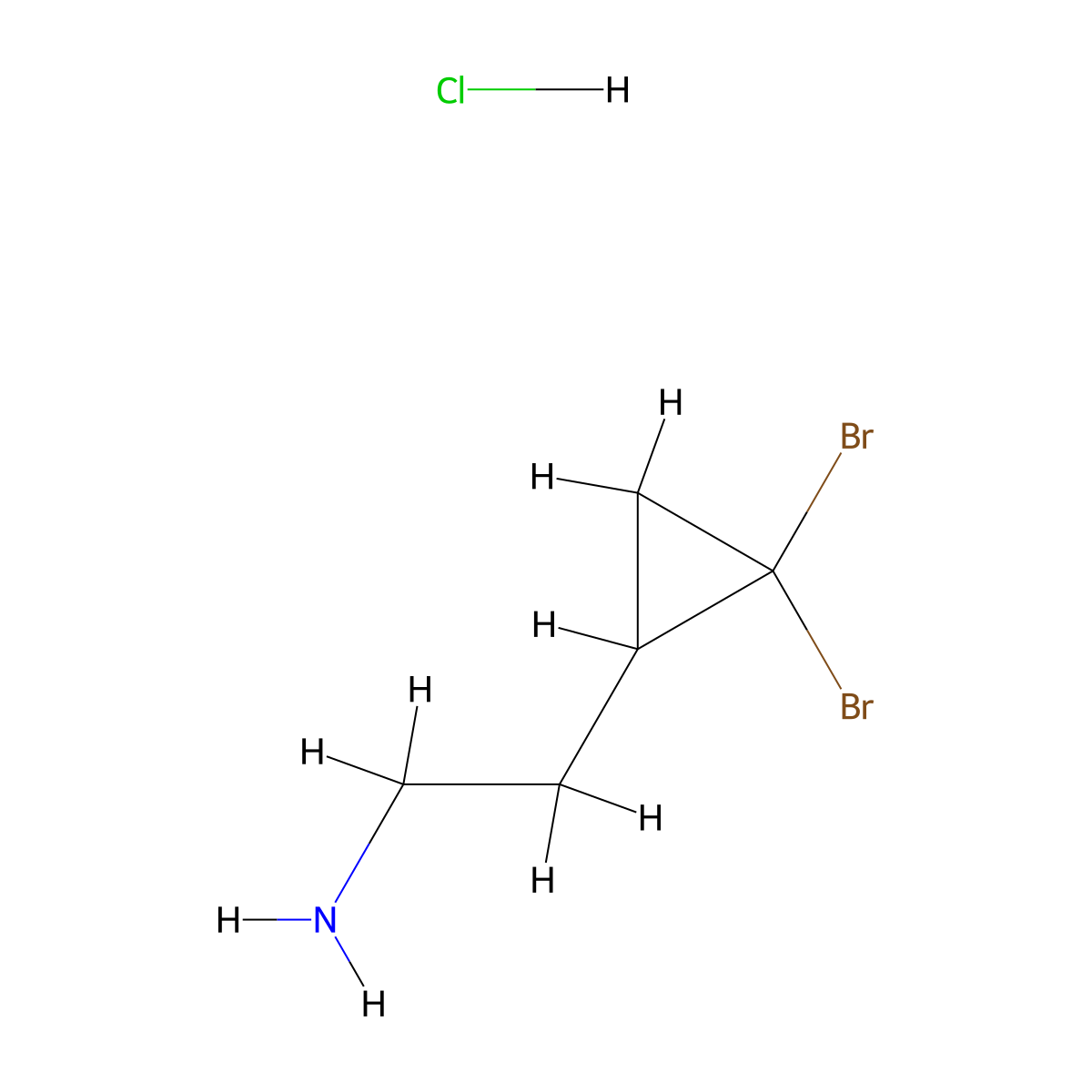 2-(2,2-Dibromocyclopropyl)ethan-1-amine hydrochloride molecular structure, CAS 2624142-27-2