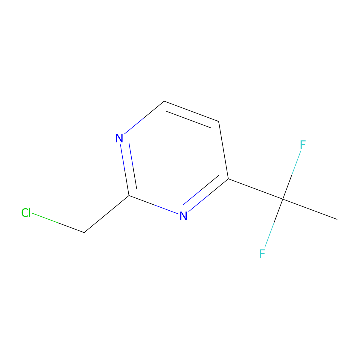 2-(Chloromethyl)-4-(1,1-difluoroethyl)pyrimidine molecular structure, CAS 2624142-29-4