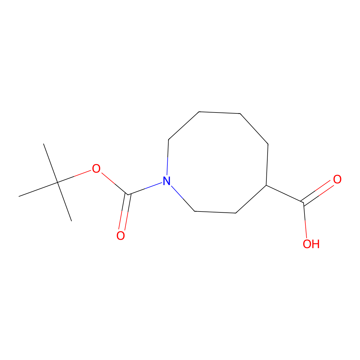 1-[(Tert-butoxy)carbonyl]azocane-4-carboxylic acid molecular structure, CAS 2624142-34-1