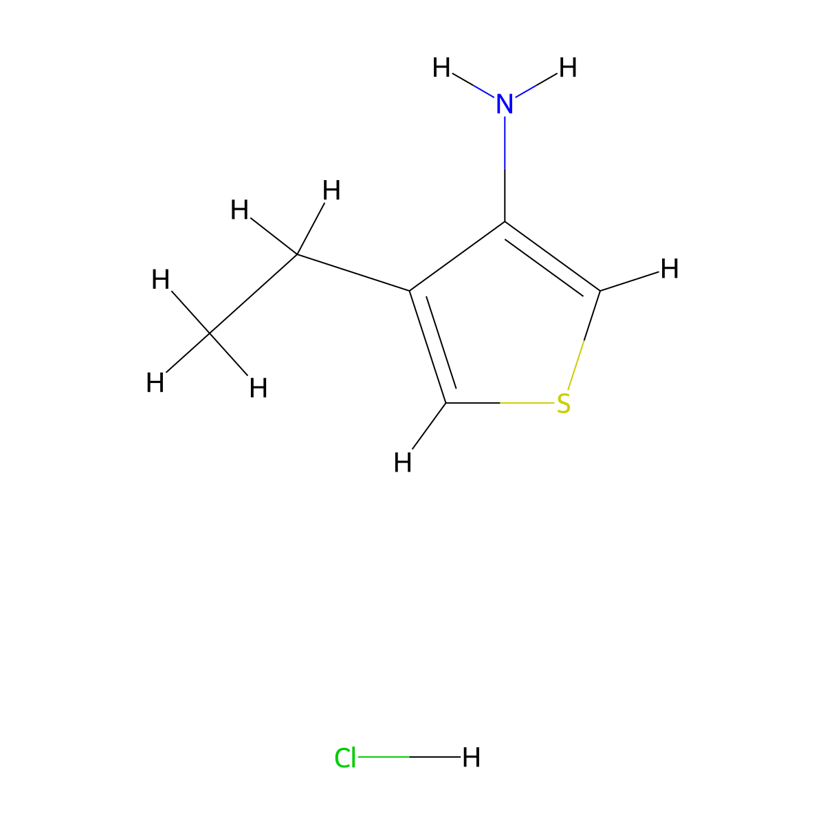 4-Ethylthiophen-3-amine hydrochloride molecular structure, CAS 2624142-35-2