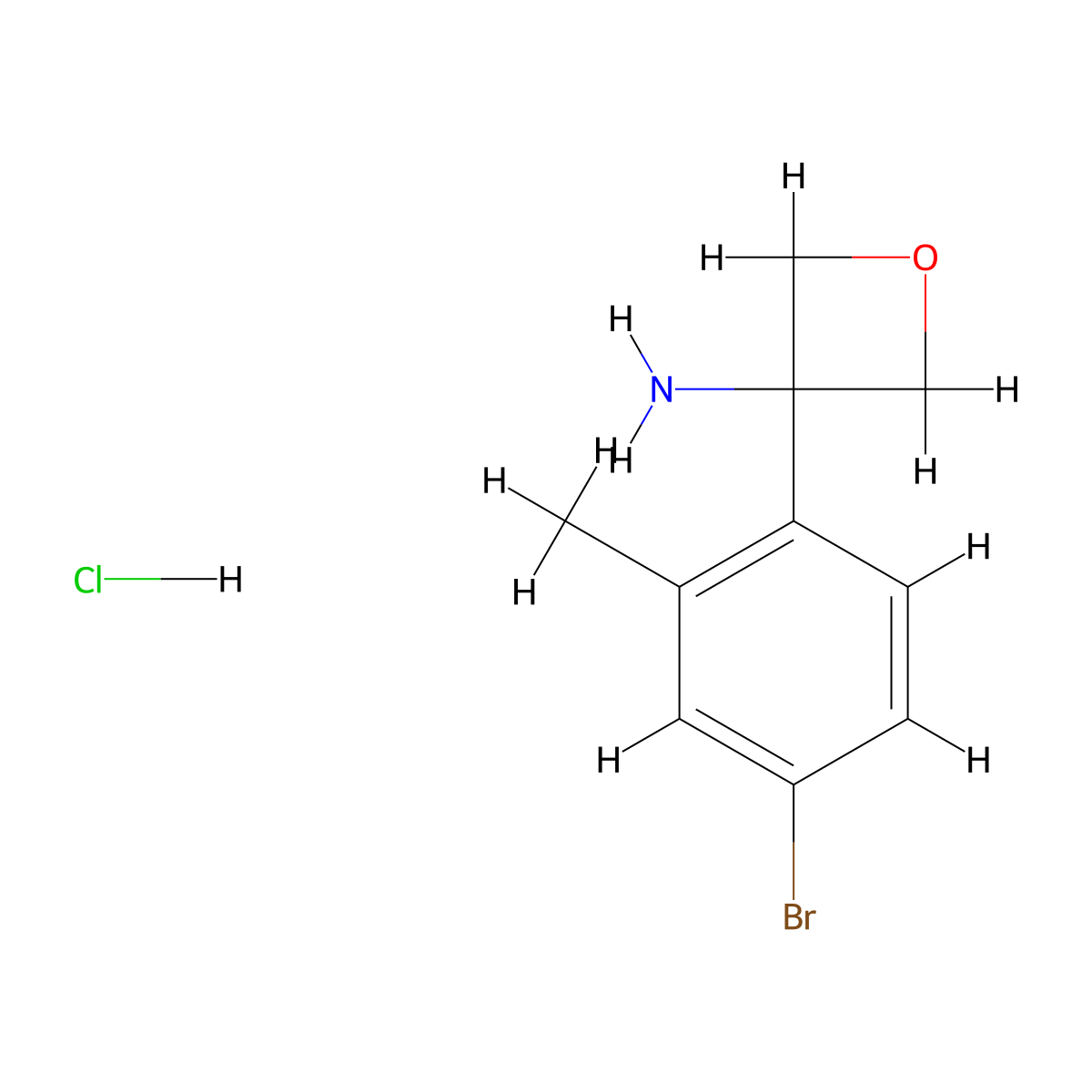 3-(4-Bromo-2-methylphenyl)oxetan-3-amine hydrochloride molecular structure, CAS 2624142-42-1