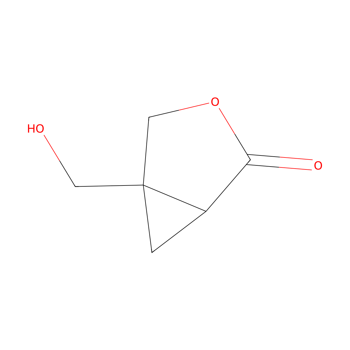 5-(Hydroxymethyl)-3-oxabicyclo[3.1.0]hexan-2-one molecular structure, CAS 2624142-54-5