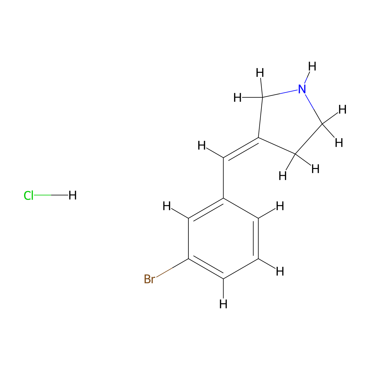 (3E)-3-[(3-bromophenyl)methylidene]pyrrolidine hydrochloride molecular structure, CAS 2624153-47-3