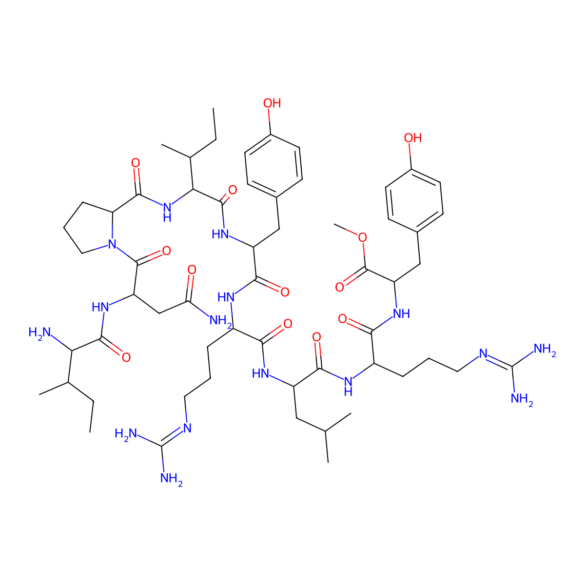 H-Ile-Asn-Pro-Ile-Tyr-Arg-Leu-Arg-Tyr-OMe molecular structure, CAS 262418-00-8