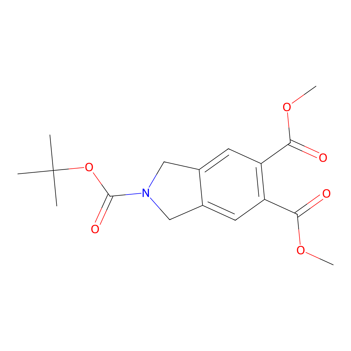 Dimethyl 2-Boc-isoindoline-5,6-dicarboxylate molecular structure, CAS 262418-91-7