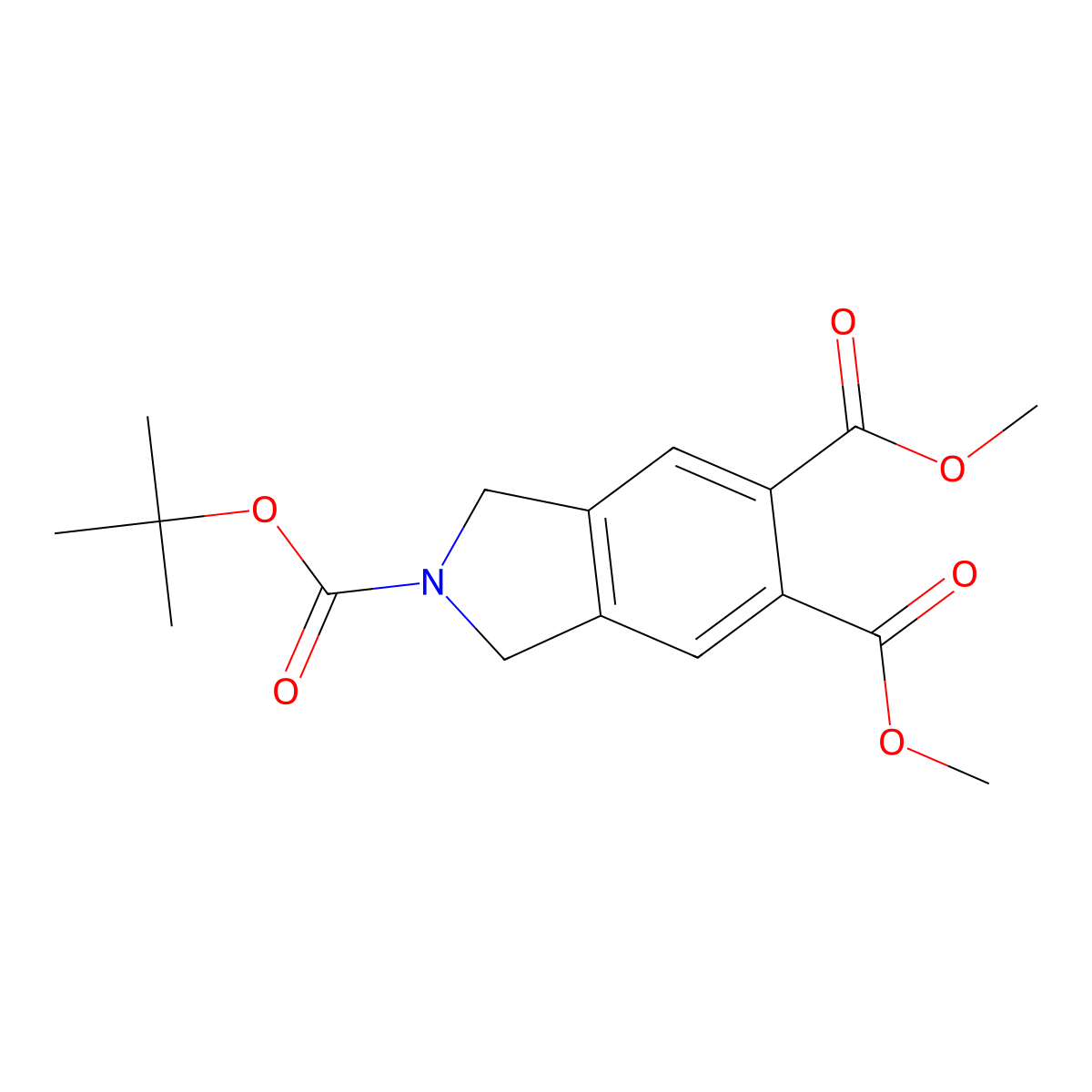 Dimethyl 2-Boc-isoindoline-5,6-dicarboxylate molecular structure, CAS 262418-91-7