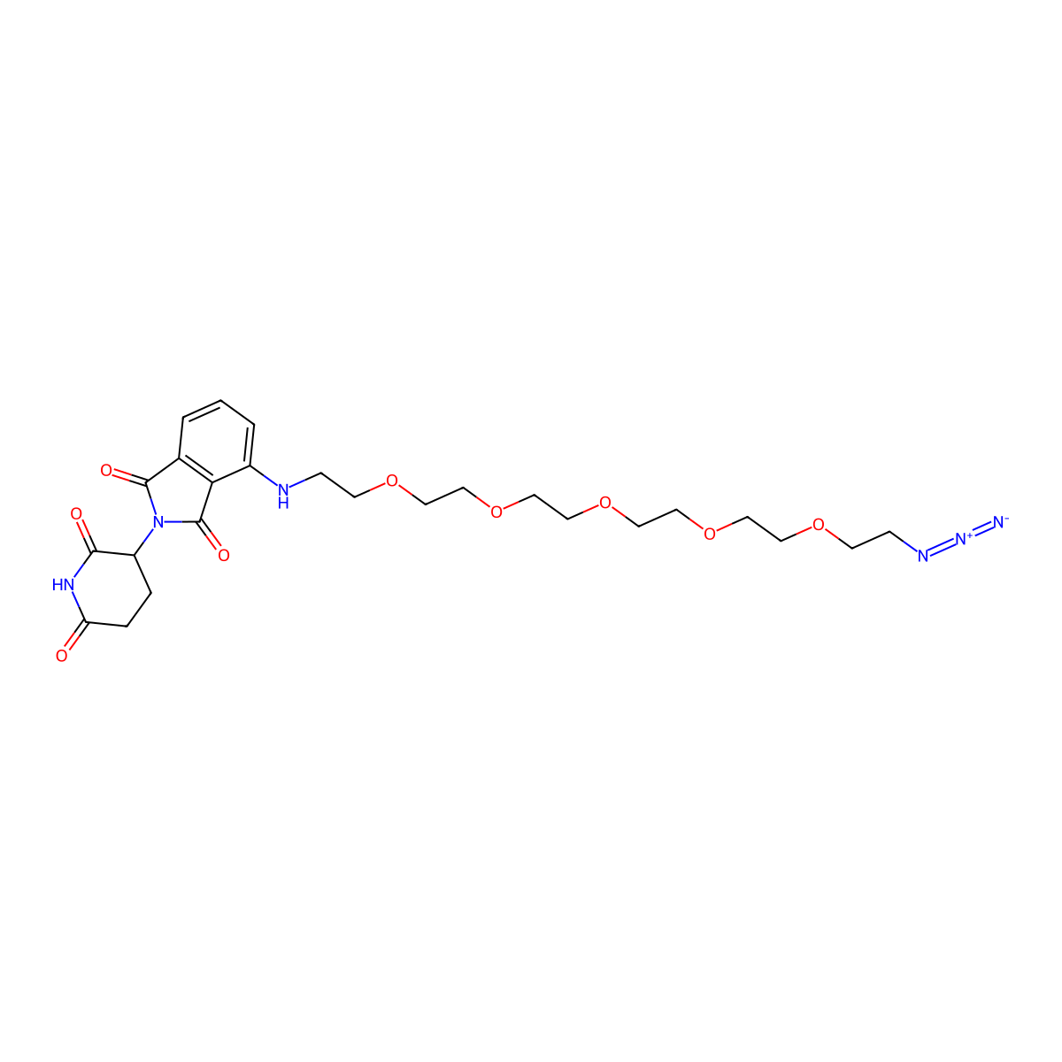 Pomalidomide 4'-PEG5-azide molecular structure, CAS 2624181-61-7