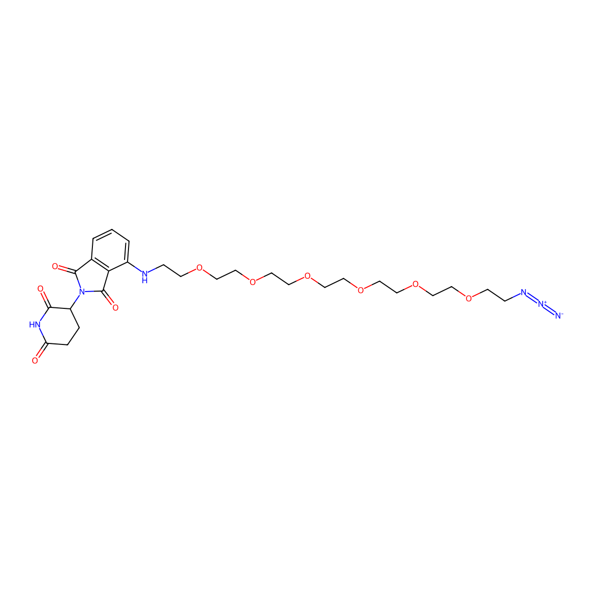 Pomalidomide 4'-PEG6-azide molecular structure, CAS 2624181-62-8