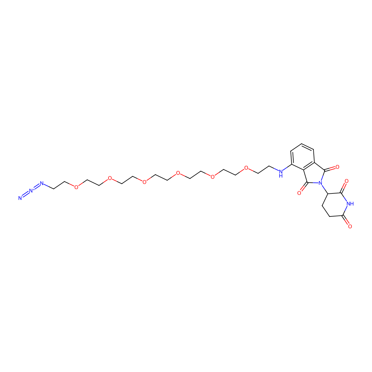 Pomalidomide 4'-PEG6-azide molecular structure, CAS 2624181-62-8