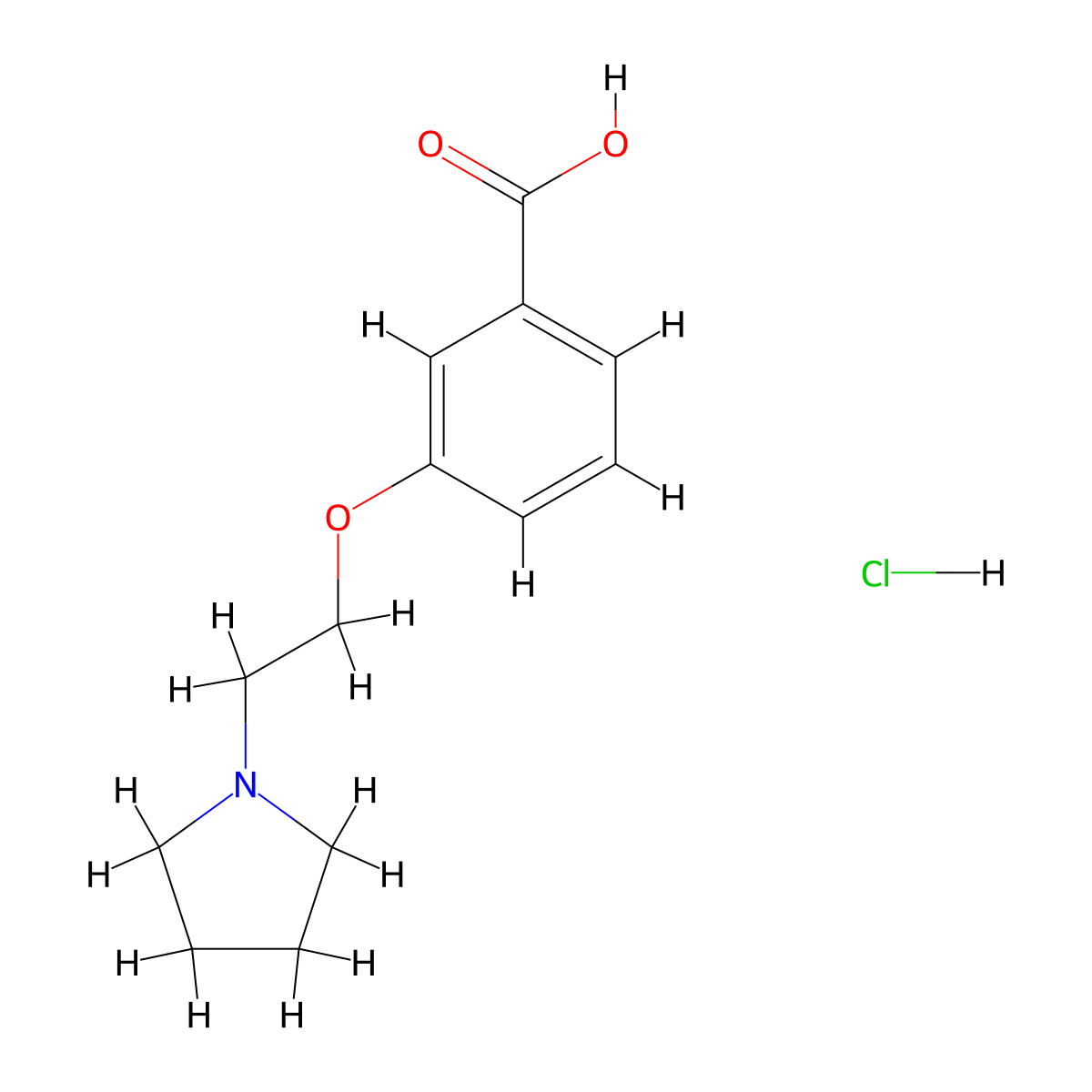 3-(2-Pyrrolidin-1-yl-ethoxy)-benzoic acid hydrochloride molecular structure, CAS 262425-14-9