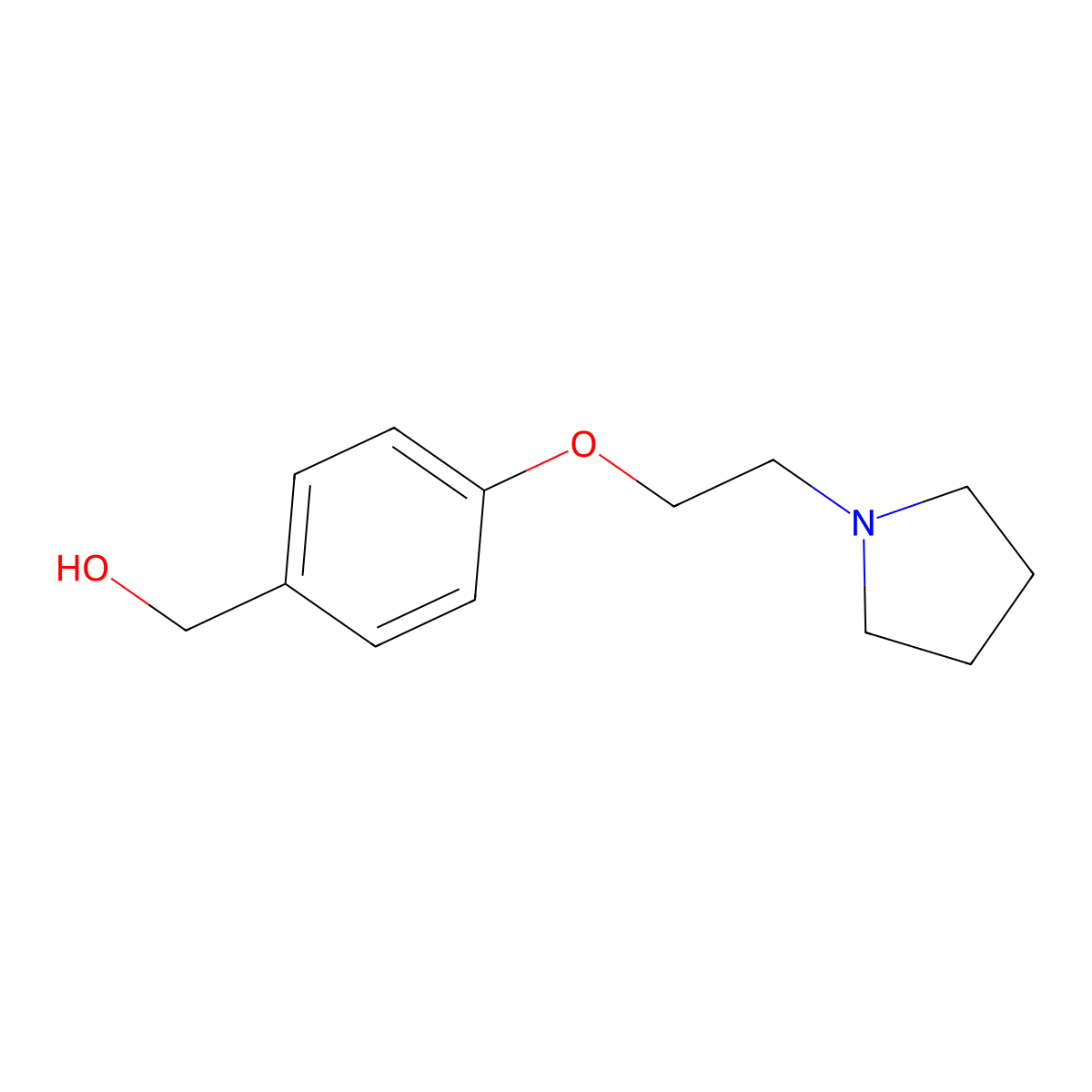 (4-(2-(Pyrrolidin-1-yl)ethoxy)phenyl)methanol molecular structure, CAS 262425-92-3