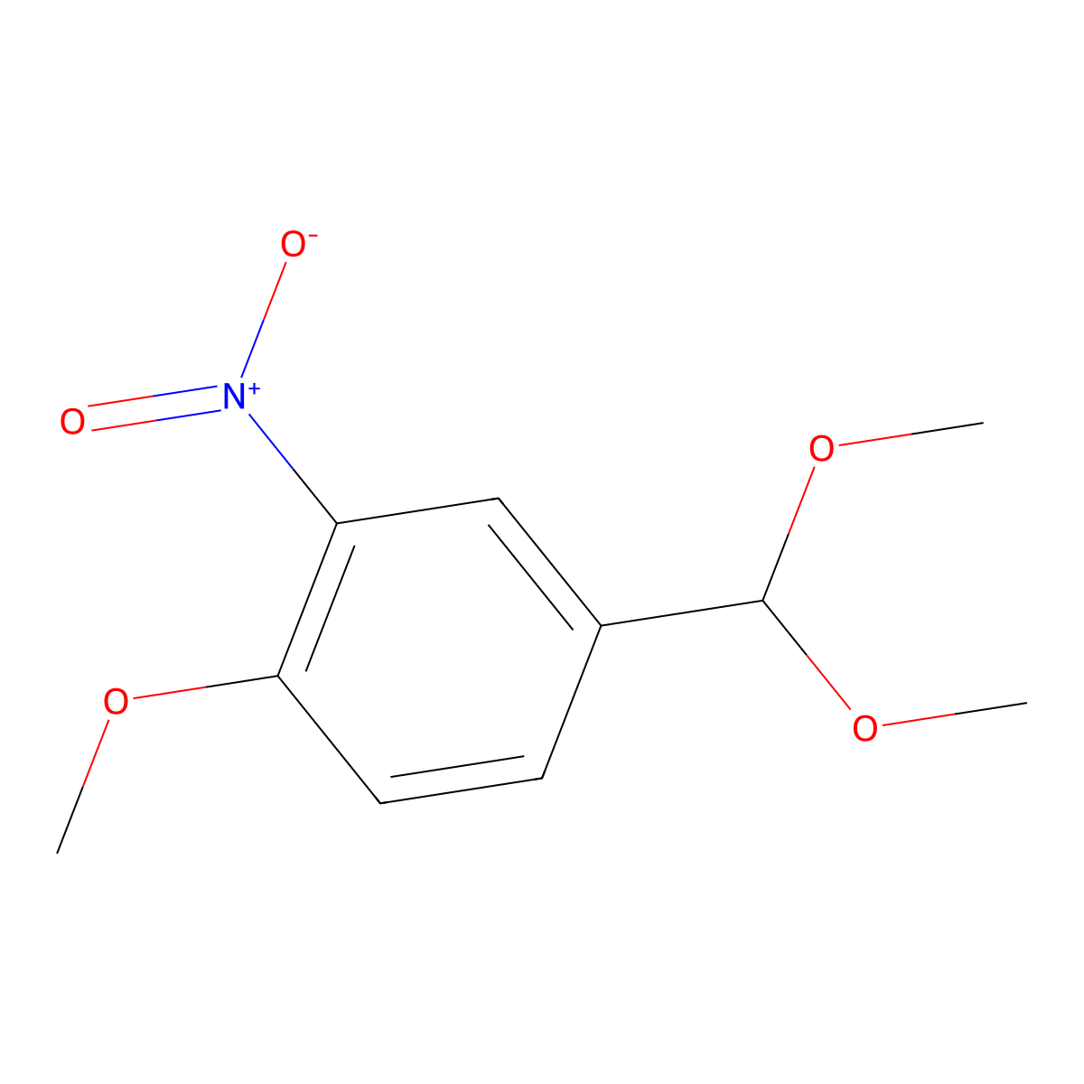 4-(Dimethoxymethyl)-1-methoxy-2-nitrobenzene molecular structure, CAS 262426-56-2