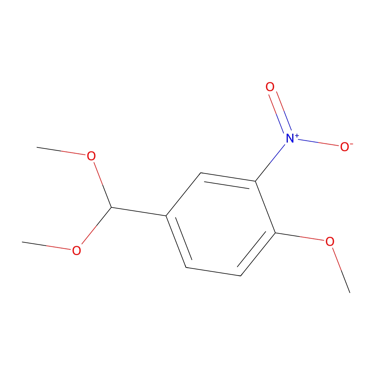 4-(Dimethoxymethyl)-1-methoxy-2-nitrobenzene molecular structure, CAS 262426-56-2