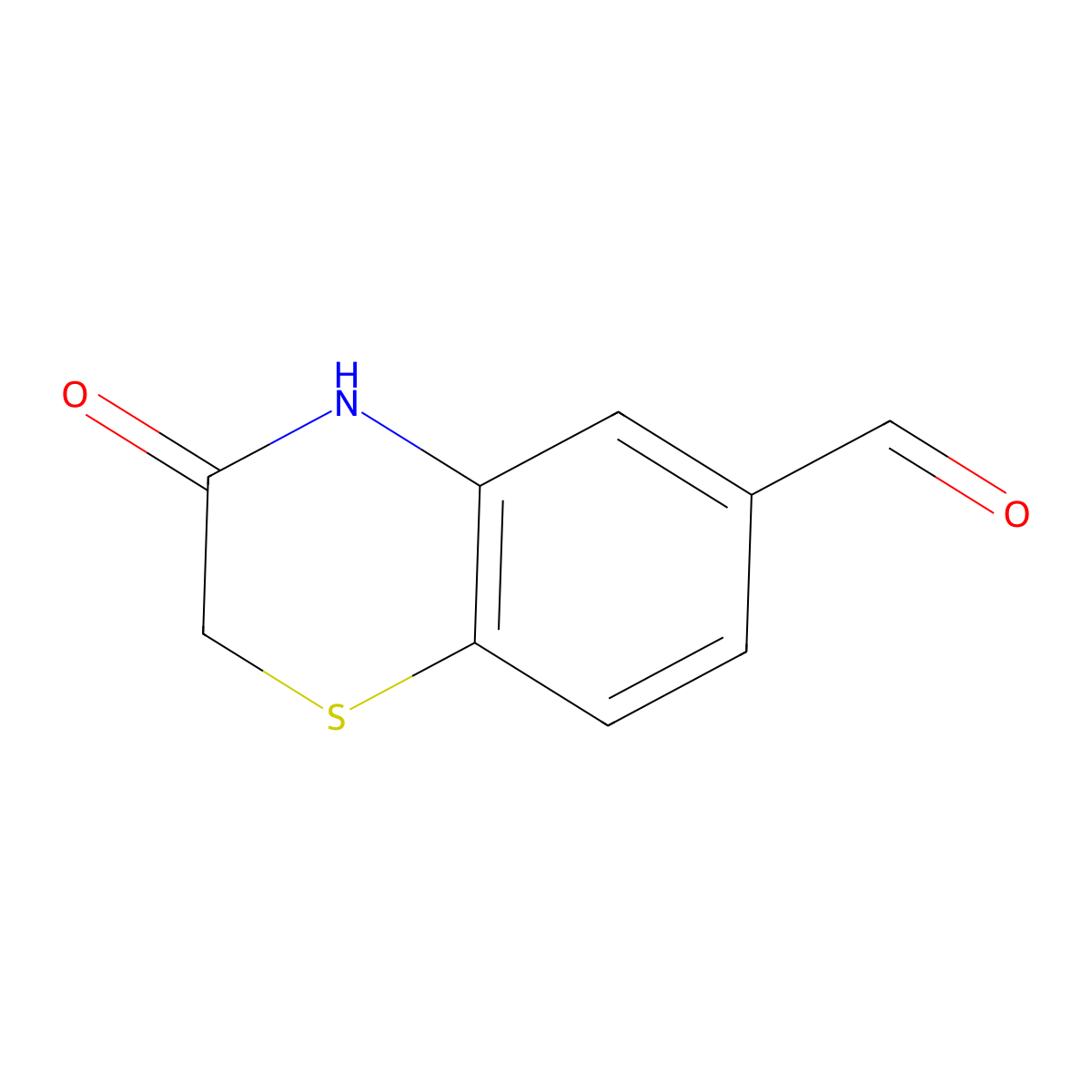 3-Oxo-3,4-dihydro-2H-1,4-benzothiazine-6-carbaldehyde molecular structure, CAS 262426-58-4