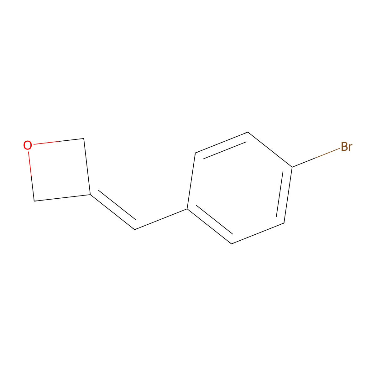 3-[(4-Bromophenyl)methylidene]oxetane molecular structure, CAS 2624260-76-8